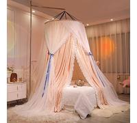 WEITINGKKK Nastro jacquard di rifinitura, Zanzariera for letto a baldacchino, tenda a cupola, ombreggiante, for pavimento e soffitto, doppia o singola, multicolore(F,Flood tent+curtain)