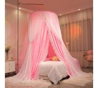 WEITINGKKK Nastro jacquard di rifinitura, Zanzariera for letto a baldacchino, tenda a cupola, ombreggiante, for pavimento e soffitto, doppia o singola, multicolore(B,Flood tent+curtain)