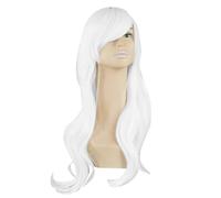 WEITINGKKK Parrucche Sintetiche Cosplay Costume Wig, Parrucca Sintetica Resistente al Calore, Lunga e ondulata, Blu, for Donne, Costume, Carnevale, Maschera, Halloween, Festa, Salone(White)