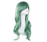 WEITINGKKK Parrucche Sintetiche Cosplay Costume Wig, Parrucca Sintetica Resistente al Calore, Lunga e ondulata, Blu, for Donne, Costume, Carnevale, Maschera, Halloween, Festa, Salone(Green)