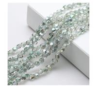 WEITINGKKK Perline bicono in Cristallo, Perle di Vetro Bicono in Cristallo Sfaccettato A Forma Cuore Confezione da 80-100 Pezzi Multicolore 6-8 Mm(Spring Green,8MM About 80 Pieces)
