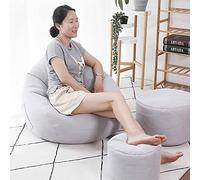 WEITINGKKK poltrona di fagioli, (No Beans) Sacco a pelo con rivestimento in tela di cotone e seduta a sacco for organizzare giocattoli di peluche o memory foam(Grey,Medium)