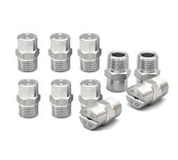 WEITINGKKK Punta dell'ugello, 10 Pezzi ugelli a spruzzo a ventaglio Piatto in Acciaio Inossidabile 40-110 Gradi Diverse Dimensioni 1/8 1/4 BSPT(1/8 External Thread 9.5mm (Bore Diameter 2.0mm),110°)