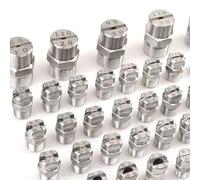 WEITINGKKK Punta dell'ugello, Ugello a ventaglio ad Alta Pressione 65-110 Gradi 1/8 1/4 BSPT in Acciaio Inossidabile, Confezione da 10(1/4 External Thread 12.5mm (Bore Diameter 3.6mm),45°)