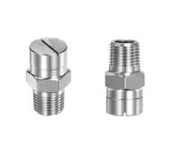 WEITINGKKK Punta dell'ugello, Ugello a ventaglio Piatto in Acciaio Inossidabile 304 1/8-1/2 BSPT Maschio 65 Gradi Confezione da 5 o 10(No.04: 1/8 (1.3 Mm Aperture),10pcs)