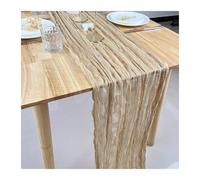 WEITINGKKK Runner da tavolo in tela di formaggio, Tovaglia in garza confezione da 2 multicolore 90x(300-400) cm(Khaki,90X400cm)
