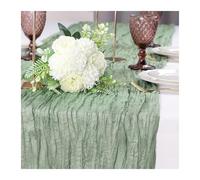 WEITINGKKK Runner da tavolo in tela di formaggio, Tovaglia in garza confezione da 2 multicolore 90x(300-400) cm(Green,90x300cm)