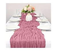 WEITINGKKK Runner da tavolo in tela di formaggio, Tovaglia in garza confezione da 2 multicolore 90x(300-400) cm(Pink,90X400cm)