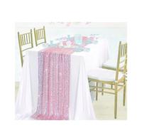 WEITINGKKK Runner da tavolo in tela di formaggio, Tovaglia in garza confezione da 2 multicolore(Pink)