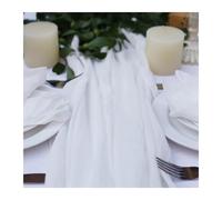 WEITINGKKK Runner da tavolo in tela di formaggio, Tovaglia in garza, confezione da 3, multicolore, diverse misure(White,40X180cm)