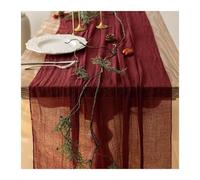 WEITINGKKK Runner da tavolo in tela di formaggio, Tovaglia in garza, confezione da 3, multicolore(Wine Red)
