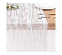 WEITINGKKK Runner da tavolo in tela di formaggio, Tovaglia in garza confezione da 3 pezzi in poliestere 90x180cm multicolore(White)