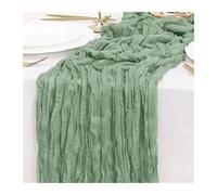 WEITINGKKK Runner da tavolo in tela di formaggio, Tovaglia in garza confezione da 3 verde 90x180cm