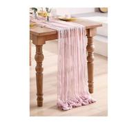 WEITINGKKK Runner da tavolo in tela di formaggio, Tovaglia in garza, confezione da 4, in poliestere multicolore, 300x90 cm(Pink)