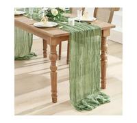 WEITINGKKK Runner da tavolo in tela di formaggio, Tovaglia in garza, confezione da 4, in poliestere multicolore, 300x90 cm(Light Green)