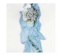 WEITINGKKK Runner da tavolo in tela di formaggio, Tovaglia in garza, confezione da 4, misure multiple, multicolore, in poliestere(Light Blue,90X340cm)