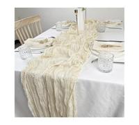 WEITINGKKK Runner da tavolo in tela di formaggio, Tovaglia in garza, confezione da 4, misure multiple, multicolore, in poliestere(Beige,90X340cm)