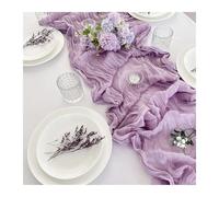 WEITINGKKK Runner da tavolo in tela di formaggio, Tovaglia in garza, confezione da 4, misure multiple, multicolore, in poliestere(Purple a,90X340cm)