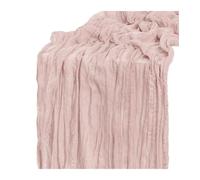 WEITINGKKK Runner da tavolo in tela di formaggio, Tovaglia in garza di garza, confezione da 2, rosa chiaro, 90x300 cm, decorazione for la casa e for matrimoni