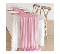 WEITINGKKK Runner da tavolo in tela di formaggio, Tovaglia in garza di poliestere, confezione da 3, multicolore, 72x180 cm(Pink)