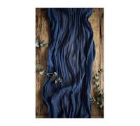 WEITINGKKK Runner da tavolo in tela di formaggio, Tovaglia in garza e runner da tavolo, confezione da 2, 182 cm, cotone blu scuro
