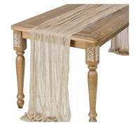 WEITINGKKK Runner da tavolo in tela di formaggio, Tovaglia in garza semi-velo confezione da 4 multicolore 90x180cm(Brown)