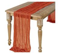 WEITINGKKK Runner da tavolo in tela di formaggio, Tovaglia in garza semi-velo confezione da 4 multicolore 90x180cm(Red)