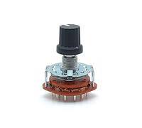 WEITOL Encoder rotativo RS25 Albero Montaggio a Pannello 1P12T Selettore Interruttore rotativo 1 Polo 12 Posizioni 20MM Albero Prugna (Color : with Knob)