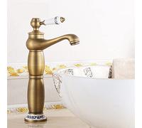 WEITOL Rubinetto lavabo Vintage Bagno, Rubinetto lavabo in Ottone Bagno, Miscelatore Caldo Freddo Rubinetto lavabo Vintage, Rubinetto Bagno monocomando monoforo, Corto (Size : High)
