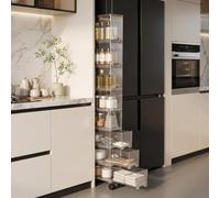 Weiwehome Scarpiera Salvaspazio Pieghevole, Organizer Modulare in Plastica | Struttura Pieghevole, Ante Trasparenti, Design Slim, Montaggio Rapido, Modulare(Gray,74.4in*16.1in*4.7in)