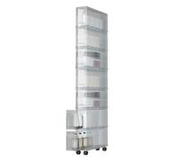 Weiwehome Scarpiera Salvaspazio Pieghevole, Organizer Modulare in Plastica | Struttura Pieghevole, Ante Trasparenti, Design Slim, Montaggio Rapido, Modulare(Gray,52.8in*16.1in*4.7in)
