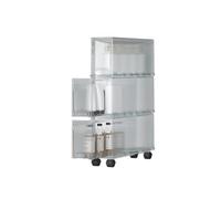 Weiwehome Scarpiera Salvaspazio Pieghevole, Organizer Modulare in Plastica | Struttura Pieghevole, Ante Trasparenti, Design Slim, Montaggio Rapido, Modulare(Gray,24.0in*16.1in*4.7in)