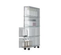 Weiwehome Scarpiera Salvaspazio Pieghevole, Organizer Modulare in Plastica | Struttura Pieghevole, Ante Trasparenti, Design Slim, Montaggio Rapido, Modulare(Gray,31.1in*16.1in*4.7in)