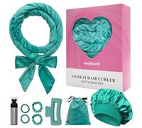 weiwei Velluto Bigodino Lungo per Boccoli Arricciacapelli Senza Calore Bigodino Fascia Capelli per Dormire, Morbido Heatless Hair Curler, 9 Pezzi Bigodini Set per Donne e Ragazze,Verde