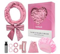 weiwei Velluto Bigodino Lungo per Boccoli Arricciacapelli Senza Calore Bigodino Fascia Capelli per Dormire, Morbido Heatless Hair Curler, 9 Pezzi Bigodini Set per Donne e Ragazze,Rosa