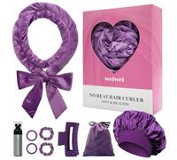 weiwei Velluto Bigodino Lungo per Boccoli Arricciacapelli Senza Calore Bigodino Fascia Capelli per Dormire, Morbido Heatless Hair Curler, 9 Pezzi Bigodini Set per Donne e Ragazze,Violetta