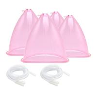 weiwei Ventose per glutei da 210 ml e 180 ml, XL per terapia sottovuoto, accessori per glutei con tubo a Y, per sollevamento dei glutei e massaggio del corpo (rosa, 2 paia)