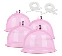 weiwei Ventose XL a forma di sedere da 180 ml e 210 ml (diametro 21,3 cm e 18,3 cm) con tubo a Y per sollevamento glutei, massaggio corpo (rosa, 2 paia)