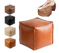 WEIWOGU Borsa per cuscino imbottibile, ottomane pouf non appalto, poggiapulmino in pelle multifunzionale, soluzione di stoccaggio del cuscino decorativo a cubo, poggiapiedi impermeabili per (Arancia)