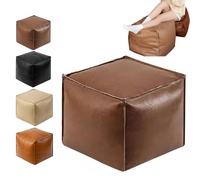 WEIWOGU Borsa per cuscino imbottibile, ottomane pouf non appalto, poggiapulmino in pelle multifunzionale, soluzione di stoccaggio del cuscino decorativo a cubo, poggiapiedi impermeabili per (Caffè)
