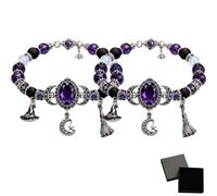 WEIWOGU Bracciale con ciondolo a forma di luna di cristallo della (2pcs)