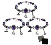 WEIWOGU Bracciale con ciondolo a forma di luna di cristallo della (3pcs)