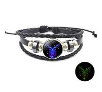 WEIWOGU Bracciale spirituale con segni zodiacali, 12 costellazioni regolabili multistrato, braccialetti spirituali, tessuti fatti a mano che si illuminano al buio (Capricorn)