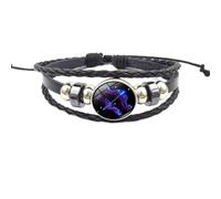 WEIWOGU Bracciale spirituale con segni zodiacali, 12 costellazioni regolabili multistrato, braccialetti spirituali, tessuti fatti a mano che si illuminano al buio (Sagittarius)