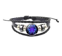 WEIWOGU Bracciale spirituale con segni zodiacali, 12 costellazioni regolabili multistrato, braccialetti spirituali, tessuti fatti a mano che si illuminano al buio (Cancer)