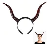 WEIWUXIAN Cerchietto per capelli con corna da diavolo | Cerchietto con corna curva per uomini e donne, per cosplay, Halloween, carnevale, accessori per fotografie, gotici