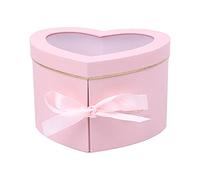 WEIWUXIAN Scatola Regalo Cuore, Portagioie Lusso Con Coperchi per Compleanno, Anniversario, San Valentino (Rosa)