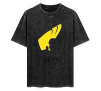 Weixiu Johnny Bravo Graphic, Old School Cartoon Tee T-Shirt Black XL