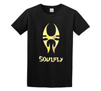 Weixiu Soulfly Logo Gold Style Logo Evil Cosplay Basic Sports Splash Ink T-Shirt Black S