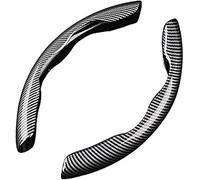 WeiYH 2 Pezzi Fibra Carbonio Auto Coprivolante per Ford Fiesta (2004-2008), Confortevole Antiscivolo Segmentato Carbonio Copri Volante